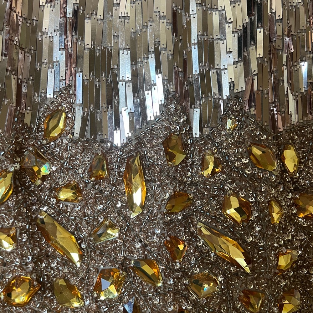 Sherri Hill Silver Sequin Prom Dress - Picture 4 of 7
